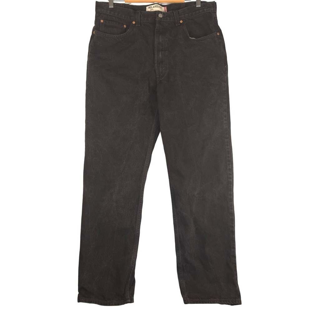 Levis 550 Relaxed Fit Black Jeans Mens Denim Pants 38x34 (Fits 36x33)